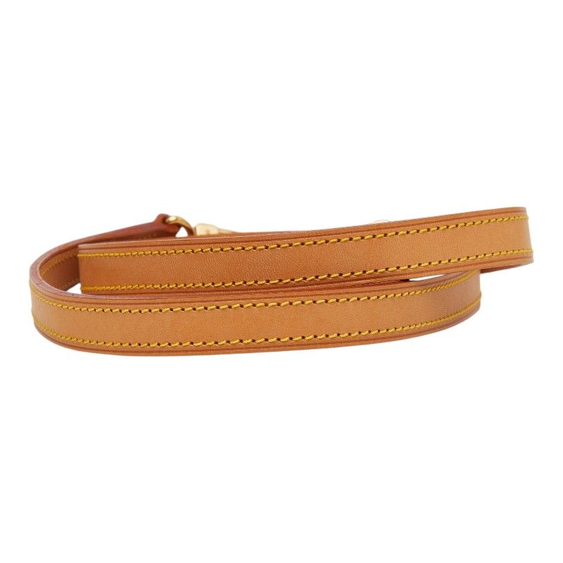 Louis Vuitton Shoulder Strap Beige Gold Leather Plated