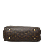 Louis Vuitton Monogram Pallas MM 2-Way Shoulder Bag Brown Red Leather