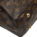 Louis Vuitton Monogram Pallas MM 2-Way Shoulder Bag Brown Red Leather