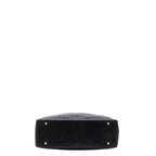Chanel CC Logo Choco Bar Tote Shoulder Bag Black Lambskin