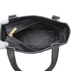 Chanel CC Logo Choco Bar Tote Shoulder Bag Black Lambskin