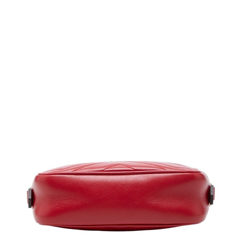 Gucci GG Marmont Crossbody Shoulder Bag Red Leather