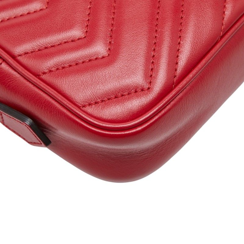 Gucci GG Marmont Crossbody Shoulder Bag Red Leather