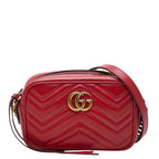 Gucci GG Marmont Crossbody Shoulder Bag Red Leather