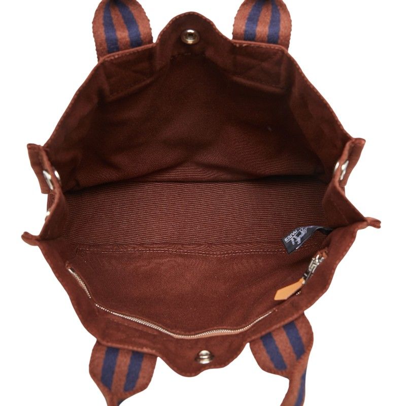 Hermes Fourre Tout PM Tote Bag Brown Canvas