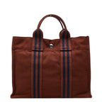 Hermes Fourre Tout PM Tote Bag Brown Canvas