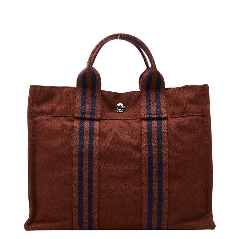 Hermes Fourre Tout PM Tote Bag Brown Canvas