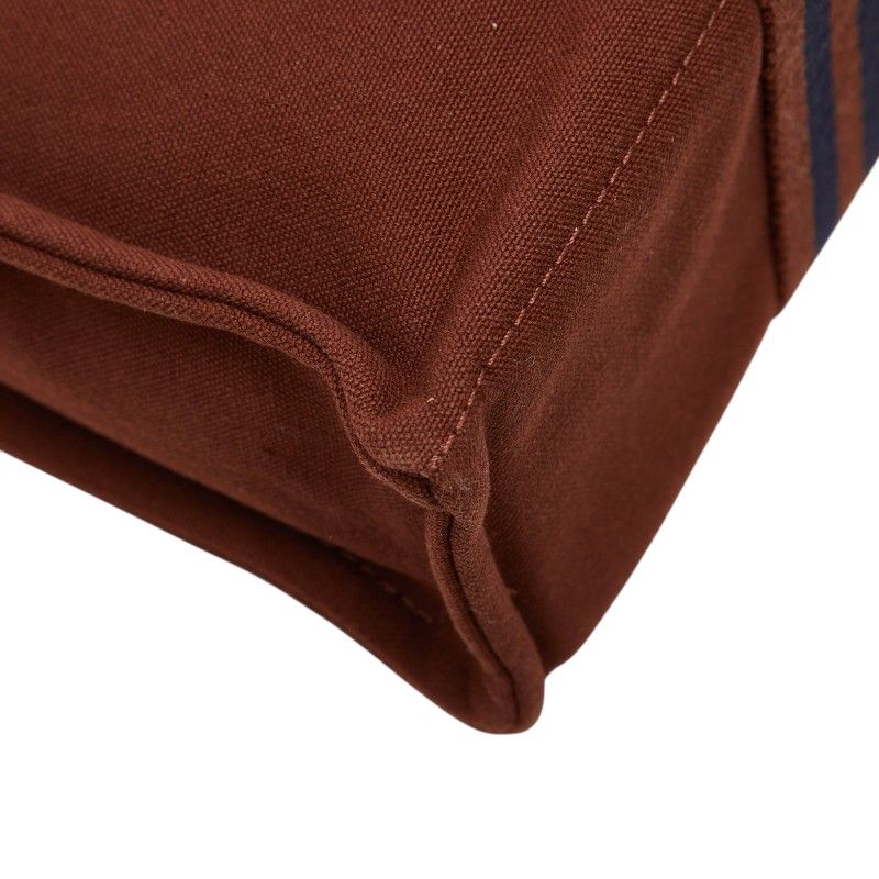 Hermes Fourre Tout PM Tote Bag Brown Canvas
