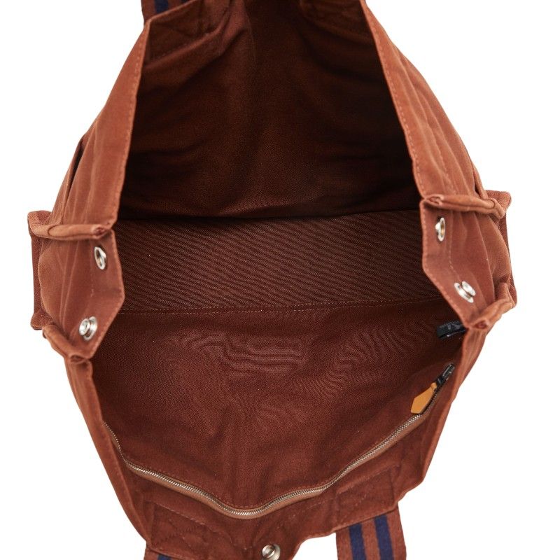Hermes Full Toe MM Tote Bag Brown Canvas