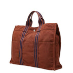 Hermes Full Toe MM Tote Bag Brown Canvas