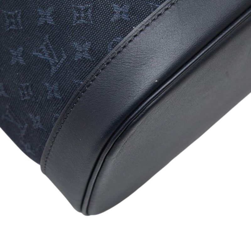 Louis Vuitton Monogram Mini Montsouris GM Backpack Navy Canvas Leather