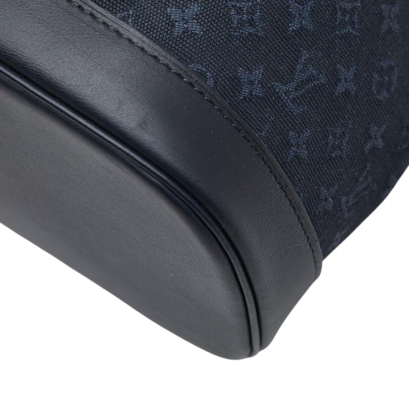 Louis Vuitton Monogram Mini Montsouris GM Backpack Navy Canvas Leather