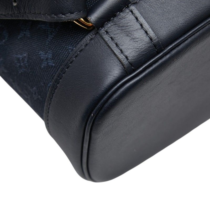 Louis Vuitton Monogram Mini Montsouris GM Backpack Navy Canvas Leather