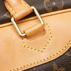 Louis Vuitton Monogram Deauville Handbag Brown Leather