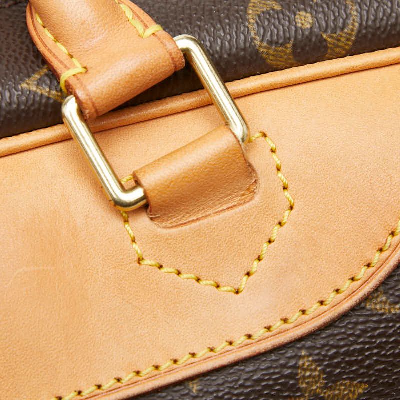 Louis Vuitton Monogram Deauville Handbag Brown Leather