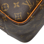 Louis Vuitton Monogram Deauville Handbag Brown Leather