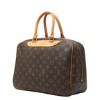 Louis Vuitton Monogram Deauville Handbag Brown Leather