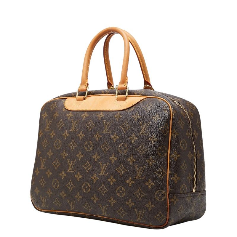 Louis Vuitton Monogram Deauville Handbag Brown Leather