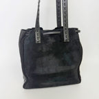 Prada Tassel Drawstring Shoulder Bag Suede Leather Black Vintage