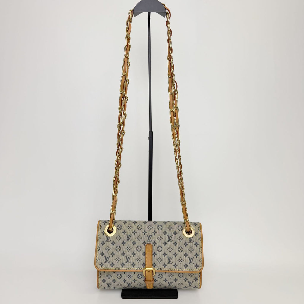 Louis Vuitton Monogram Mini Camille Shoulder Bag Canvas Leather Gray Beige