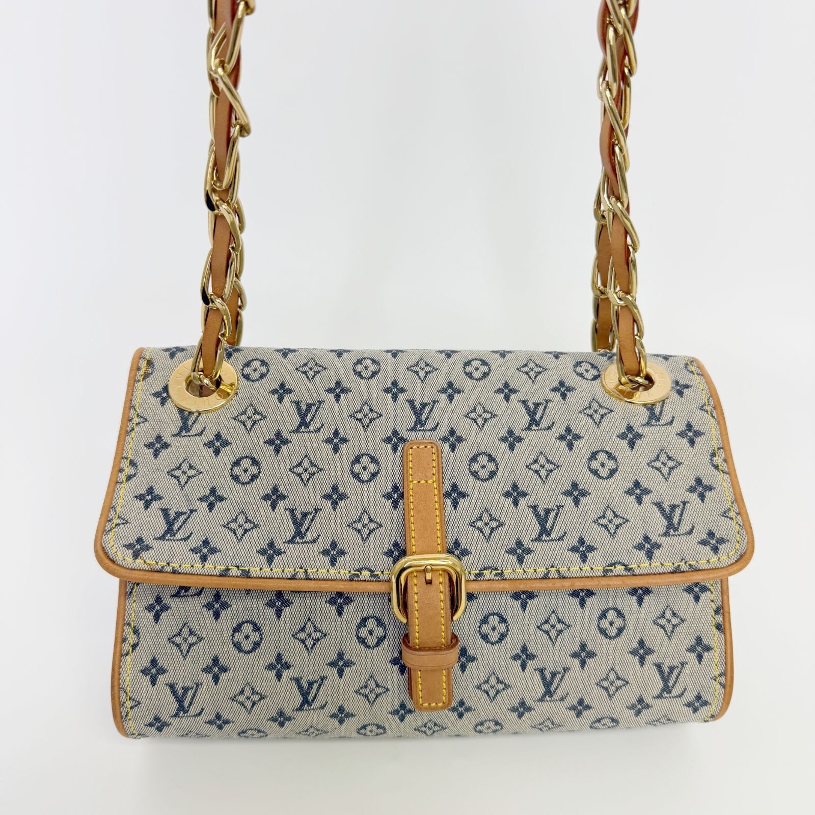 Louis Vuitton Monogram Mini Camille Shoulder Bag Canvas Leather Gray Beige