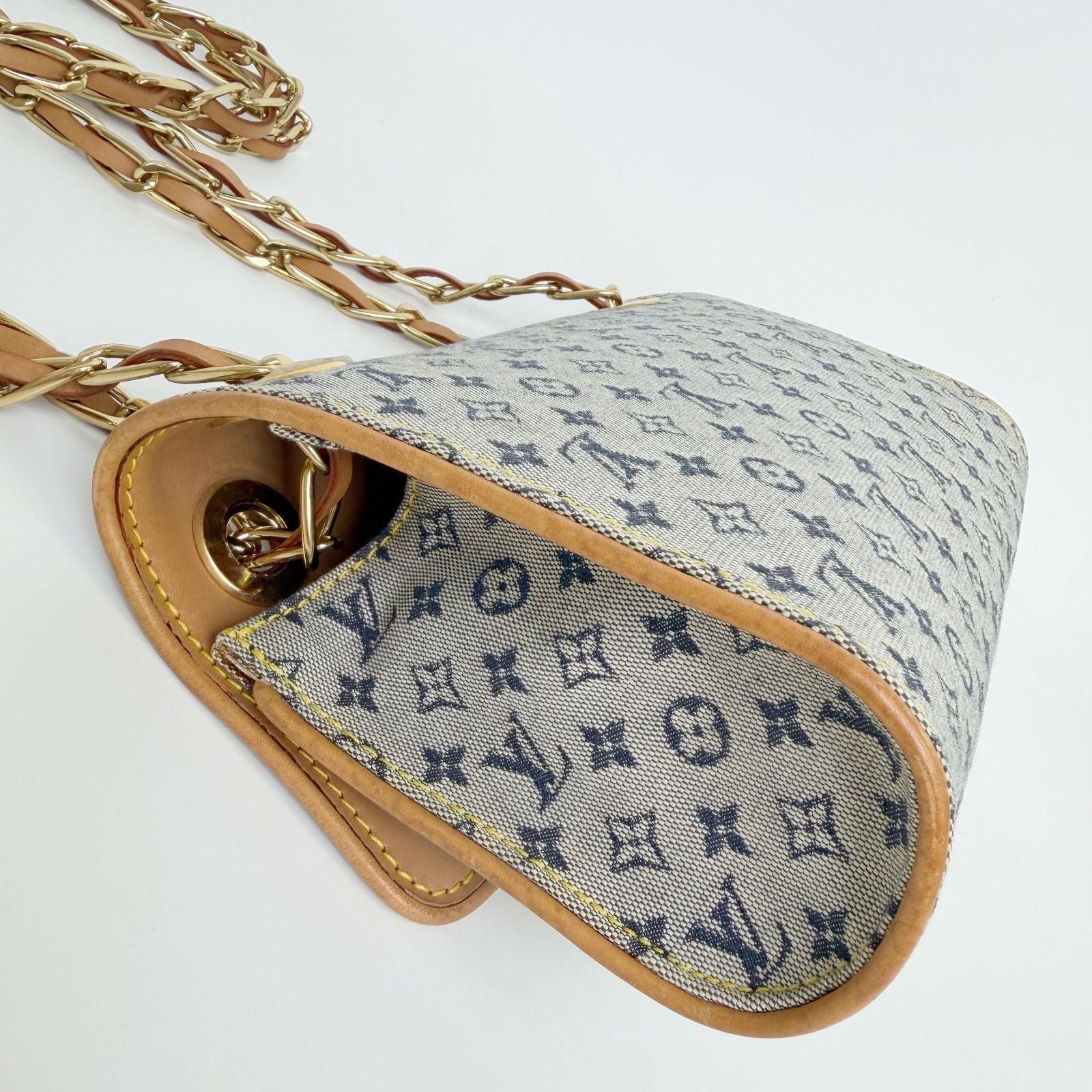 Louis Vuitton Monogram Mini Camille Shoulder Bag Canvas Leather Gray Beige