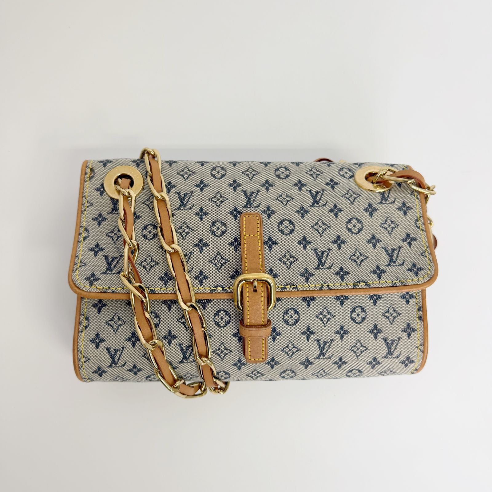 Louis Vuitton Monogram Mini Camille Shoulder Bag Canvas Leather Gray Beige