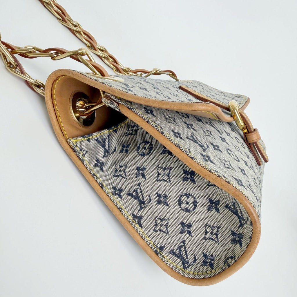 Louis Vuitton Monogram Mini Camille Shoulder Bag Canvas Leather Gray Beige