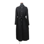 Hermes Coat Double Face Wrap Cashmere 34 Black