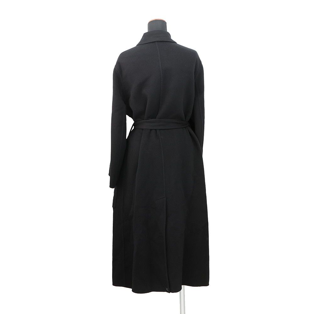 Hermes Coat Double Face Wrap Cashmere 34 Black — view 2