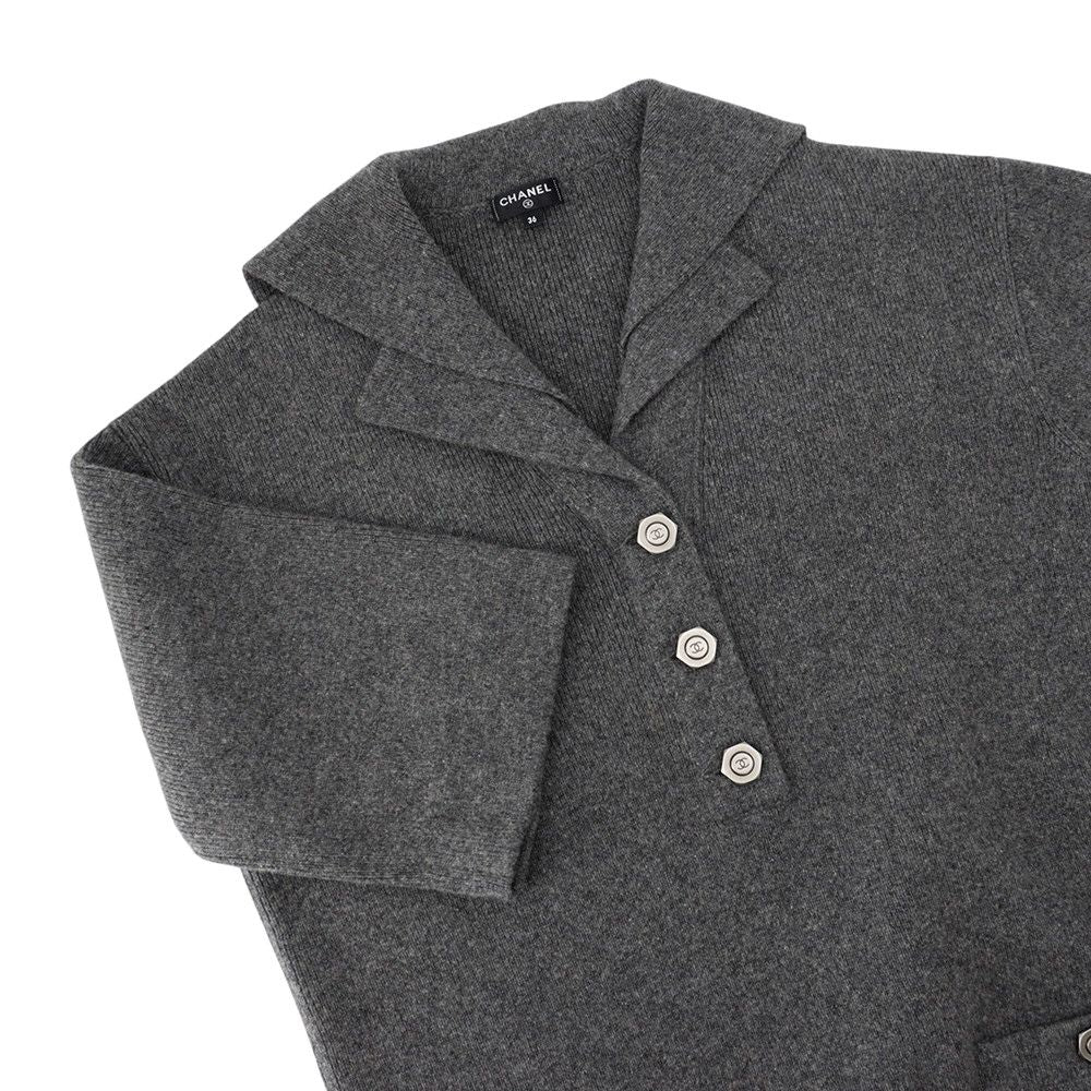 Chanel Dress Knit CC Logo Cashmere 36 — view 3