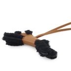 Hermes Bag Charm Buddy Craft Black Lambskin Shearling