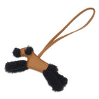 Hermes Bag Charm Buddy Craft Black Lambskin Shearling