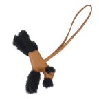 Hermes Bag Charm Buddy Craft Black Lambskin Shearling