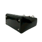 Dior Lady Dior Cannage Stitch Patent Leather 2-Way Shoulder Bag Black