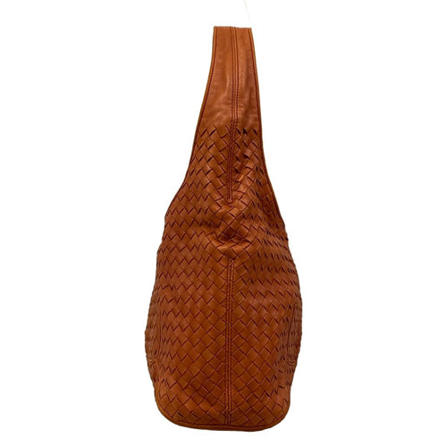 Bottega Veneta Shoulder Bag Ball Intrecciato Brown Leather