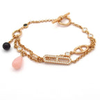 Hermes Bracelet Chaine D'ancre Chaos 18k Pink Gold Diamond Black Jade Spinel