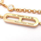 Hermes Bracelet Chaine D'ancre Chaos 18k Pink Gold Diamond Black Jade Spinel