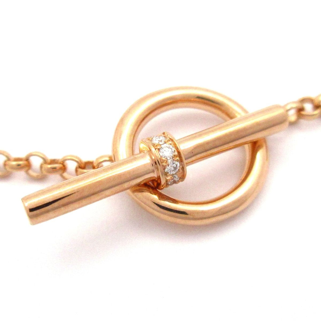 Hermes Bracelet Chaine D'ancre Chaos 18k Pink Gold Diamond Black Jade Spinel