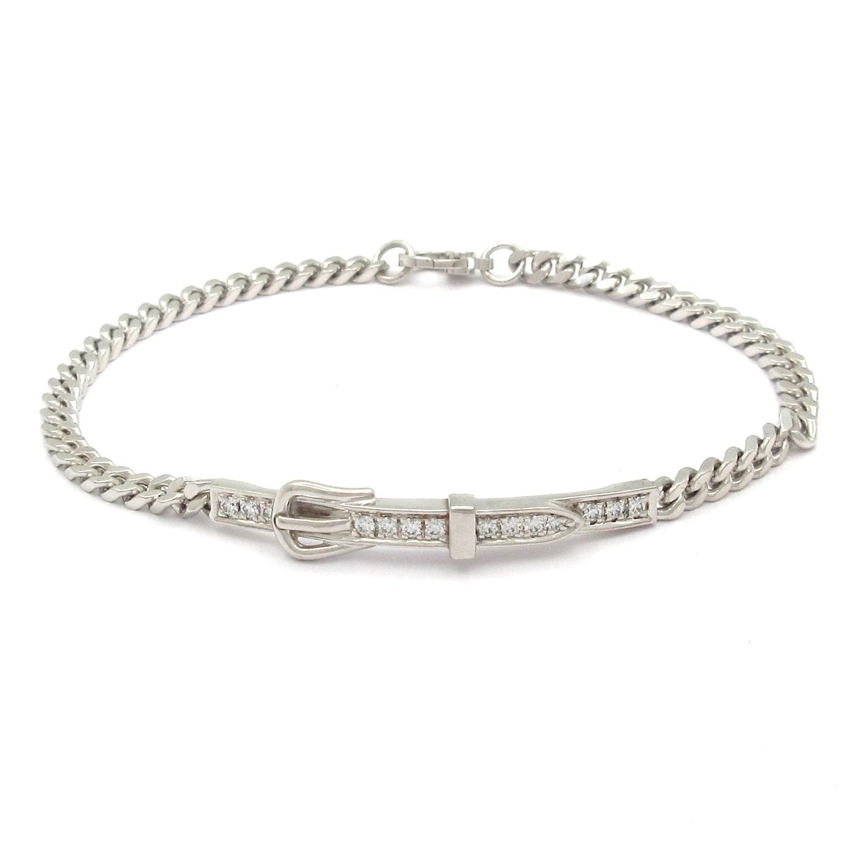 Hermes Bracelet 15 Etriviere Gourmette 18k White Gold Diamond 2025.05
