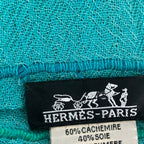 Hermes Light Green Plaid Chutney Cashmere Silk