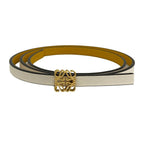 Loewe Belt White Dark Yellow Gold Reversible Anagram Leather