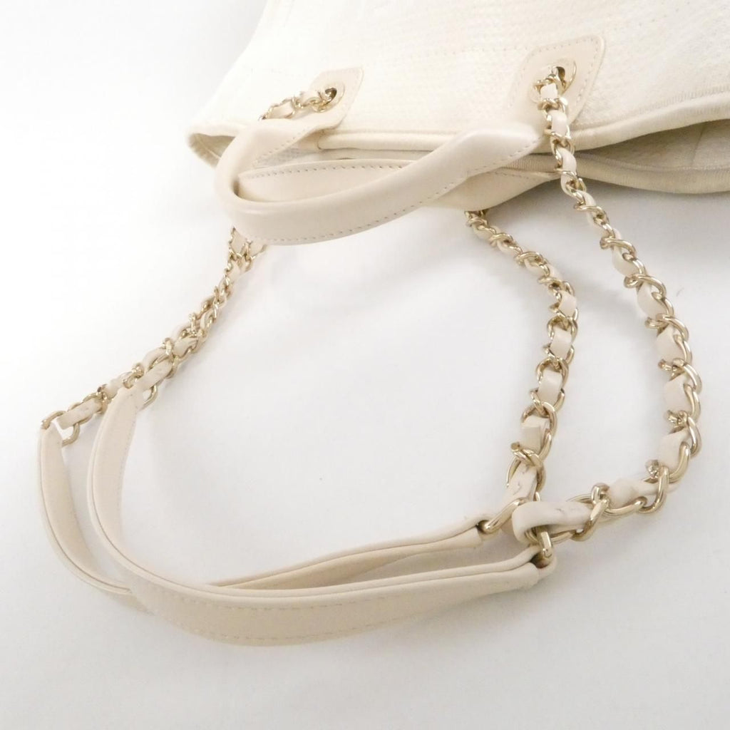 Chanel Deauville Line Ivory and Gold Tote Bag