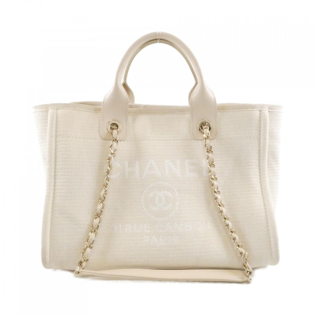 Chanel Deauville Line Ivory and Gold Tote Bag