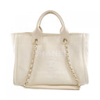 Chanel Deauville Line Ivory and Gold Tote Bag