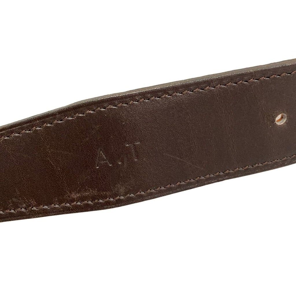 Hermes Belt 75 Orange Dark Brown Gold 75 Double Logo Reversible