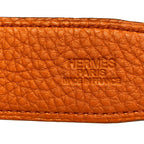 Hermes Belt 75 Orange Dark Brown Gold 75 Double Logo Reversible