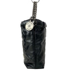Chanel Handbag 22 Mini Black Chain Handle Vintage Silver Metal