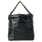 Chanel Handbag 22 Mini Black Chain Handle Vintage Silver Metal