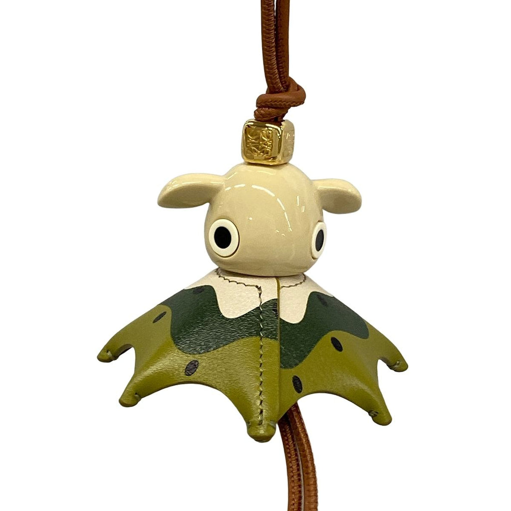 Loewe Key Holder Kiwi Puzz Charm Light Green Beige Multi Leather